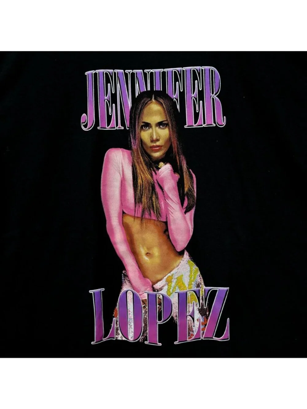 Jennifer Lopez JLO Signature Neon Poster Dance Pop Tee L